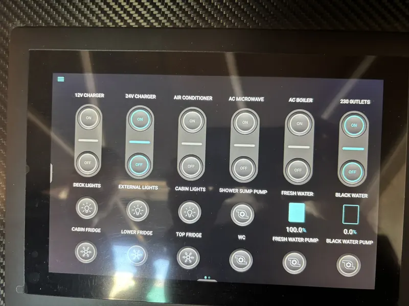 Pantalla táctil CZone para controlar los circuitos de a bordo